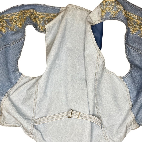 Vintage Lizwear Denim Vest | Western Boho 90s Y2K Vibes | Size Large - Picture 3 of 10